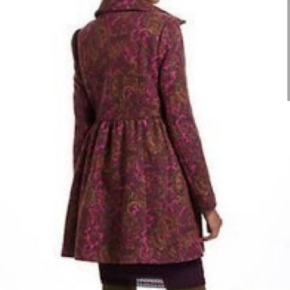 Anthropologie Plenty By Tracy Reece Plum Paisley Coat‎